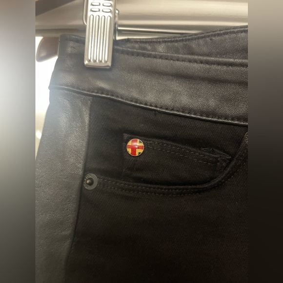 Hudson Leeloo Leather Trim Super Skinny Crop - Size 27 - Picture 6 of 6